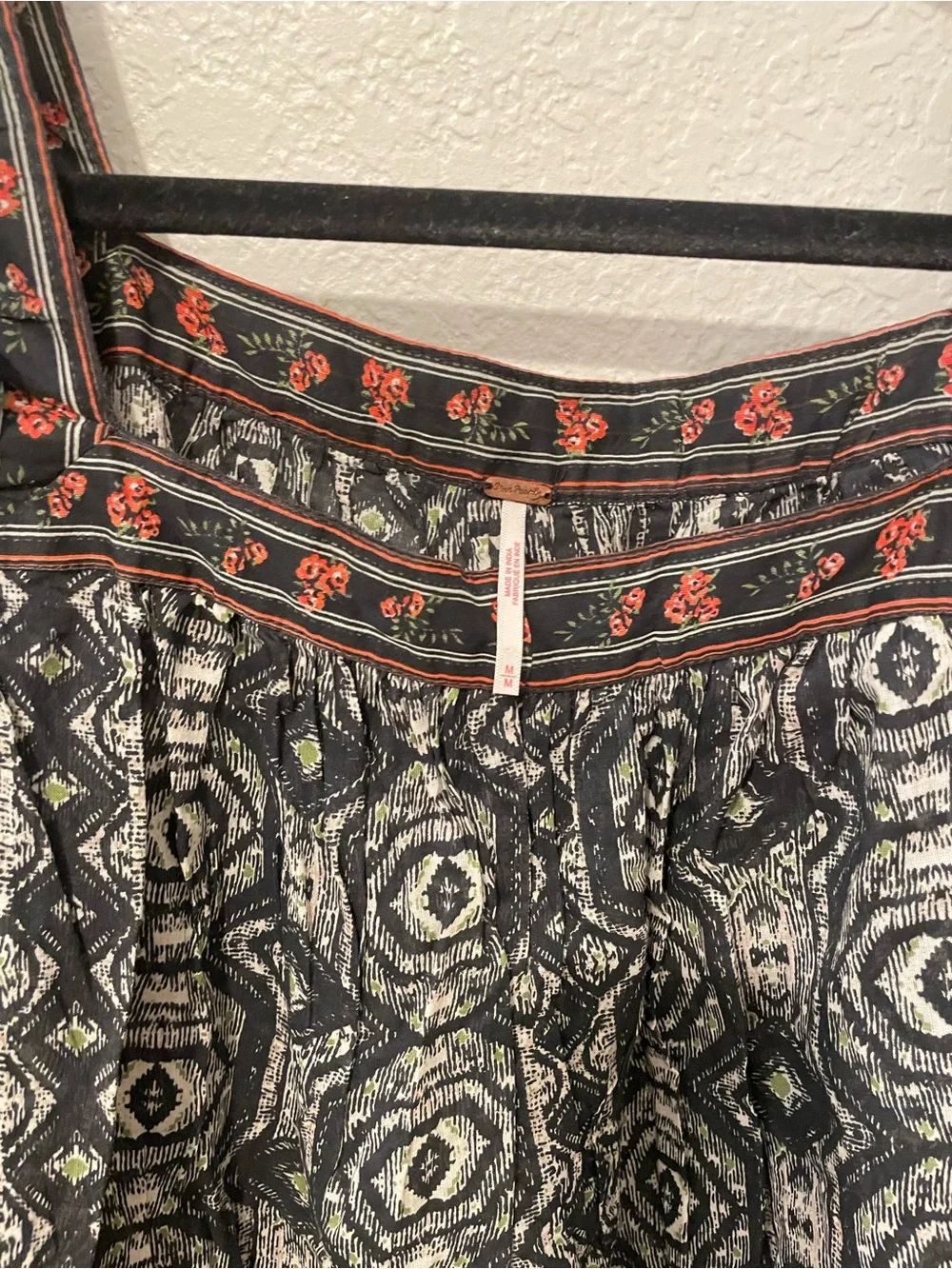 Free People Black Floral & Geometric Square-Neck Blouse - Picture 5 of 5
